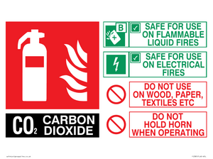 CO2 Fire Extinguisher Identification Sign